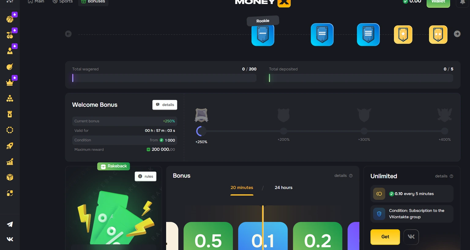 MONEY-X bonuses